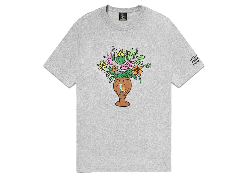 OVO Floral Vase T-shirt Heather Grey