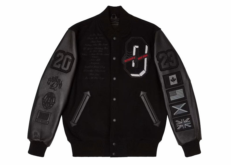 OVO For All The Dogs Varsity Jacket Black