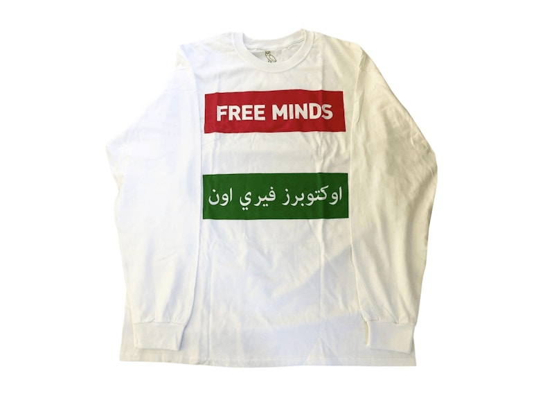 OVO Free Minds Arabic L/S T-Shirt White