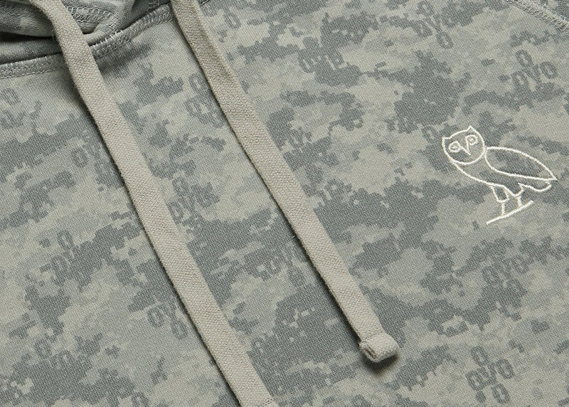 OVO Garment Dye Hoodie Grey Camo