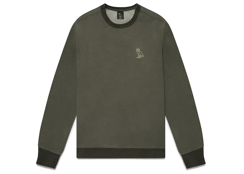 OVO Garment Dye Pique Crewneck Olive