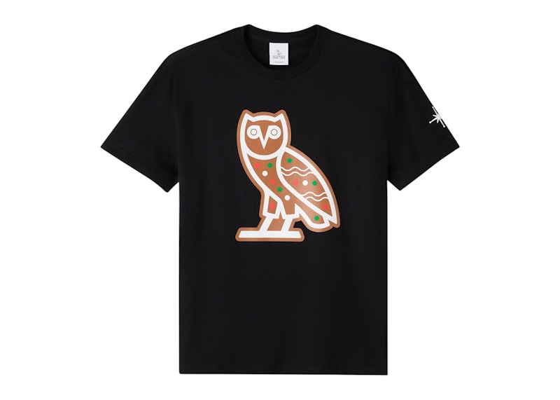 OVO Gingerbread Owl Tee Black