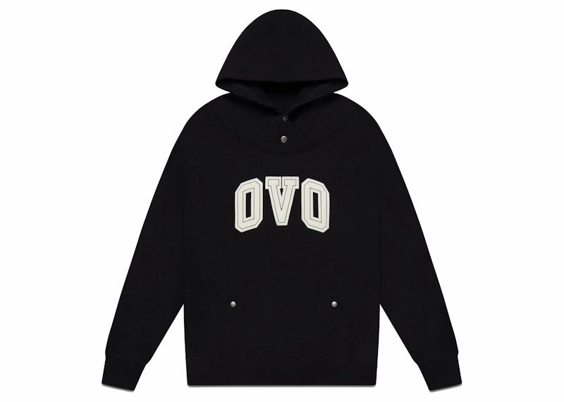 OVO Heavyweight Fleece Snap Hoodie Black