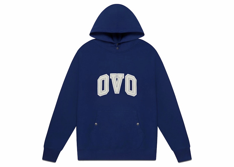 OVO Heavyweight Fleece Snap Hoodie Blue