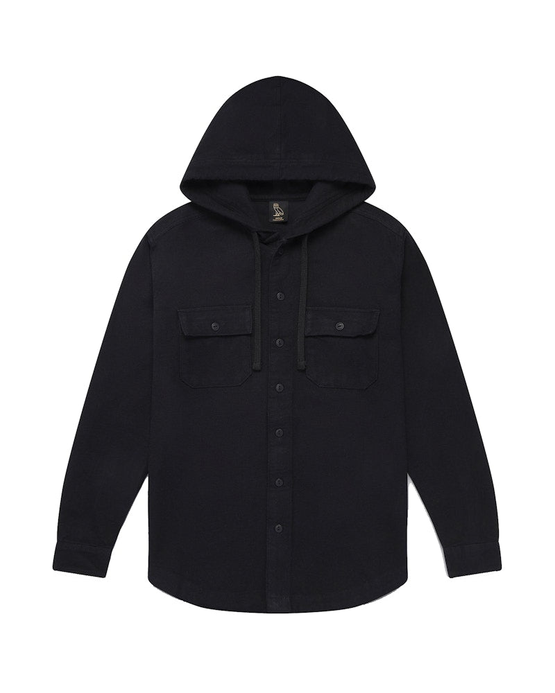 OVO Hooded Flannel Shirt Black