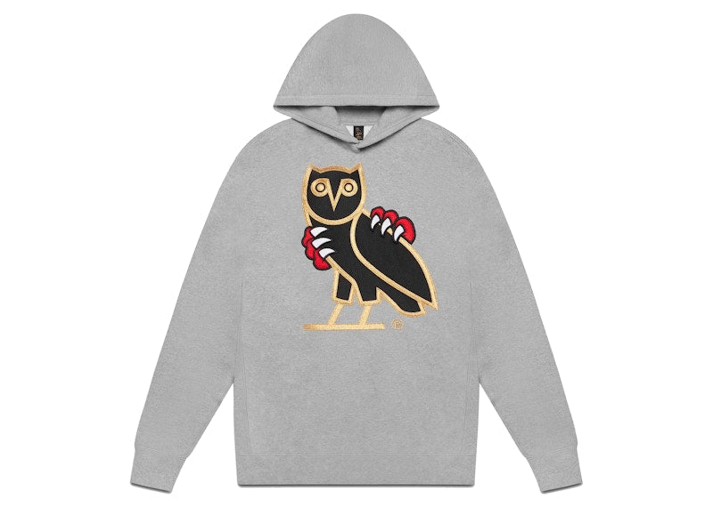 OVO Jurassic Park OG Owl Hoodie Heather Grey