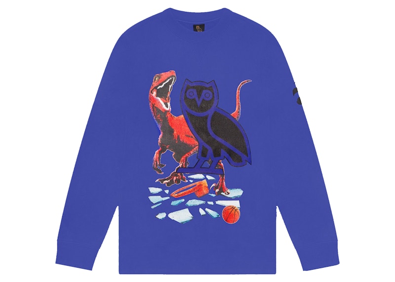 OVO Jurassic Park Shattered Backboard Crewneck Raptors Purple