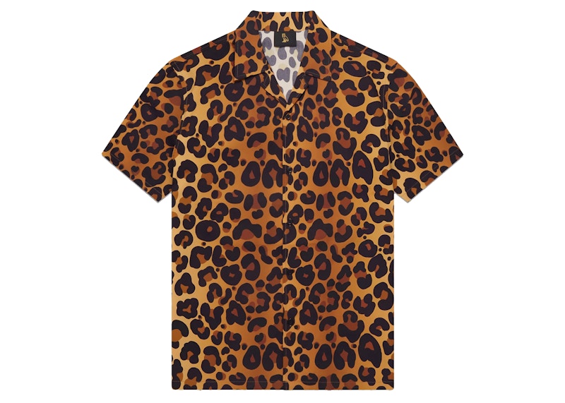 OVO Leopard Print Camp Shirt Orange