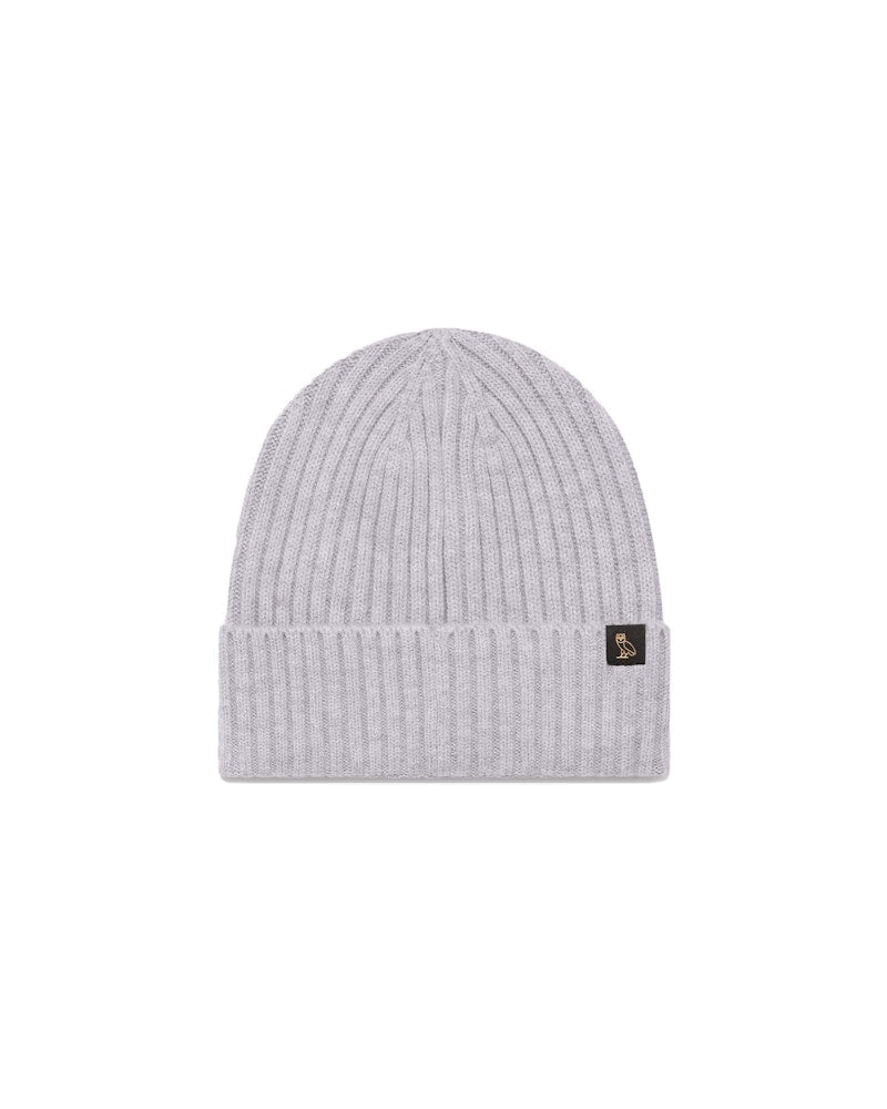 OVO Merino Wool Ribbed Beanie Grey