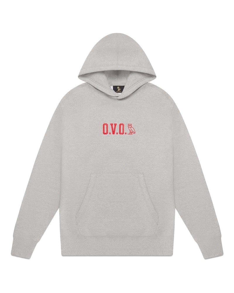 OVO Military Stencil Hoodie Heather Grey
