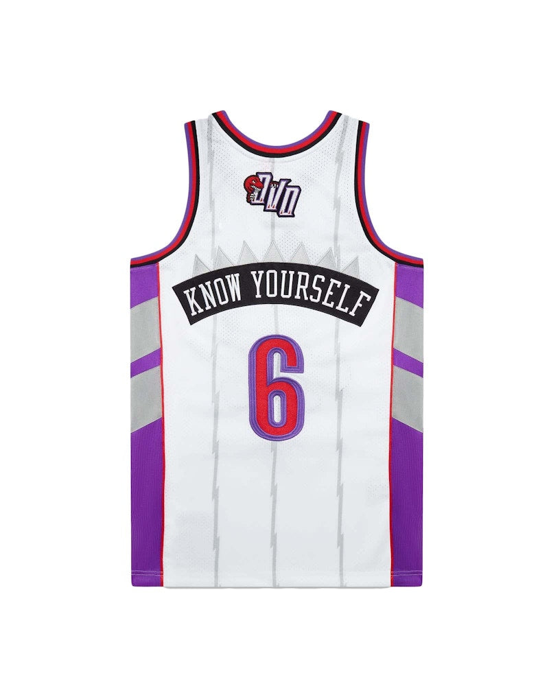 OVO Mitchell And Ness '95 Raptors Basketball Jersey White/Purple