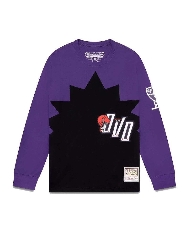 OVO Mitchell And Ness '95 Raptors Longsleeve T-Shirt Black/Purple