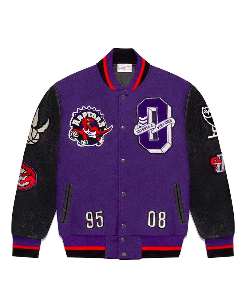 OVO Mitchell And Ness '95 Raptors Varsity Jacket Purple
