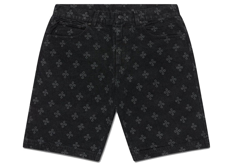 OVO Monogram Denim Short Washed Black
