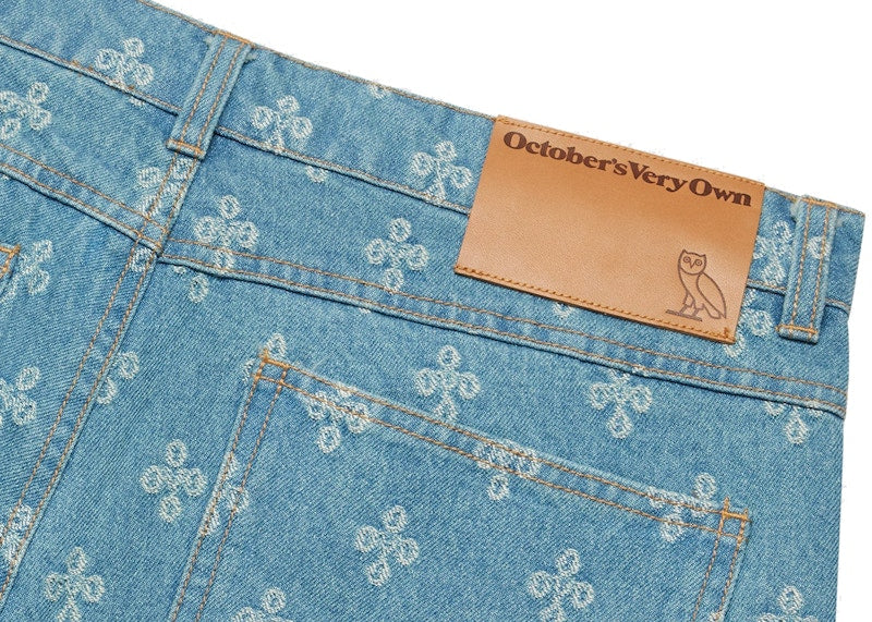 OVO Monogram Denim Short Washed Indigo