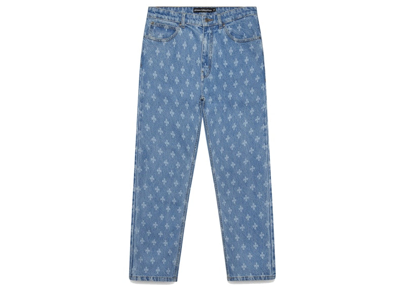 OVO Monogram Relaxed Fit Denim Washed Indigo