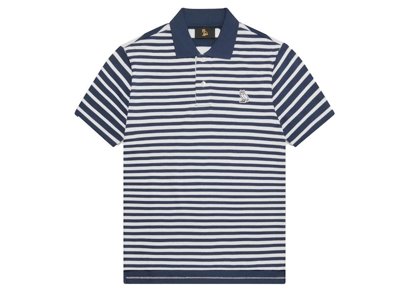 OVO Multi Stripe Polo Blue