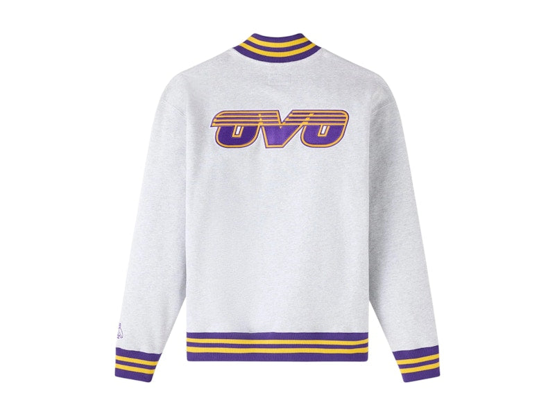 OVO NBA Los Angeles Lakers Quarter-Zip Quarter Zip Mockneck Sweatshirt Ash Heather Grey