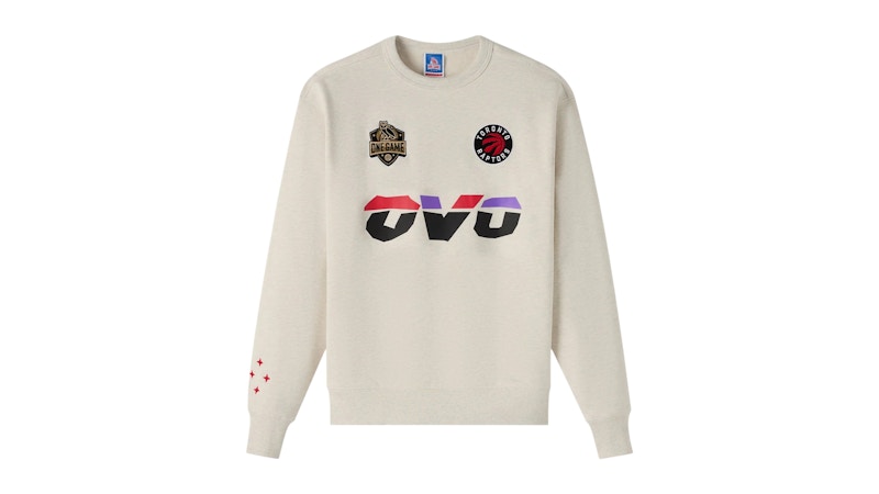 OVO NBA Toronto Raptors Crewneck Pearl Grey