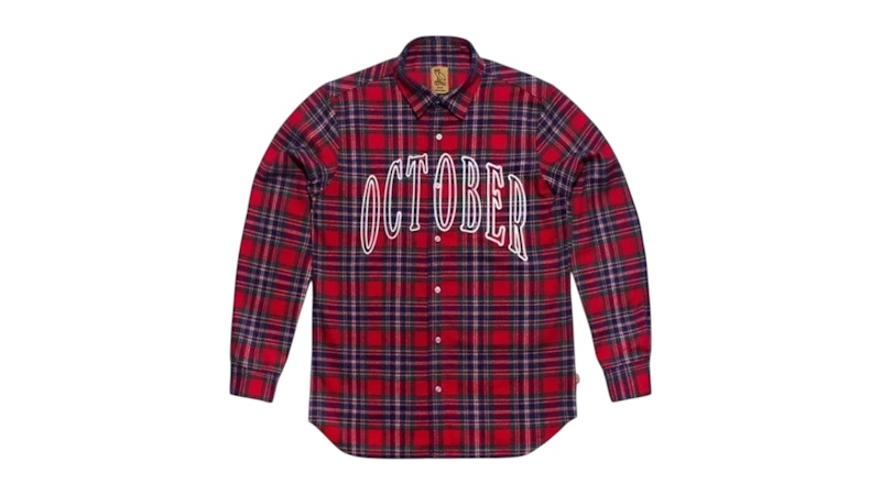 OVO October Flannel Button Down Shirt Red