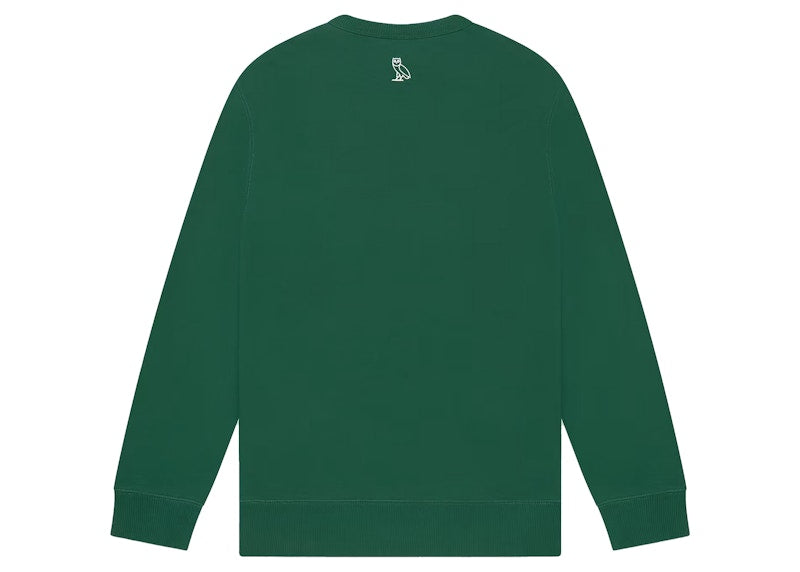 OVO Old English Rhinestone Crewneck Dark Green