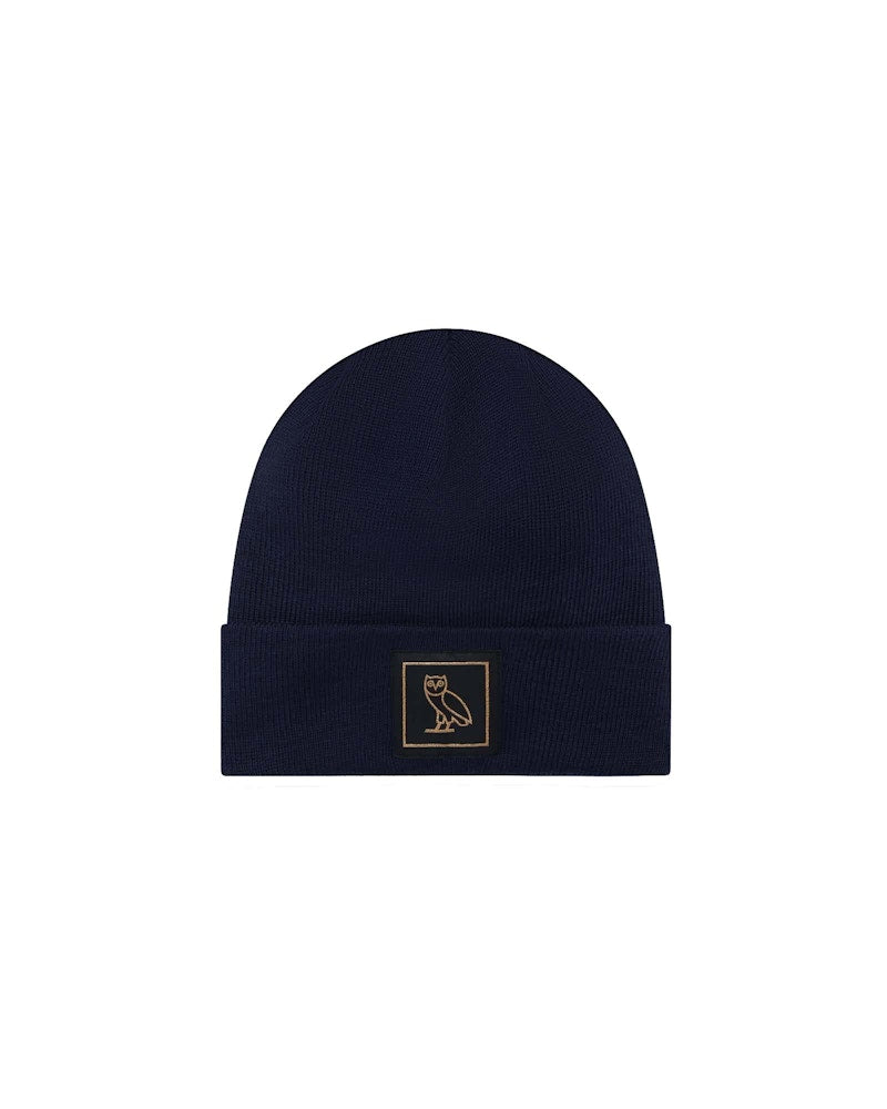 OVO Owl Badge Wool Beanie Navy