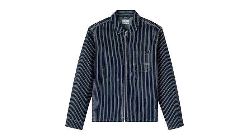 OVO Pinstripe Overshirt Washed Indigo