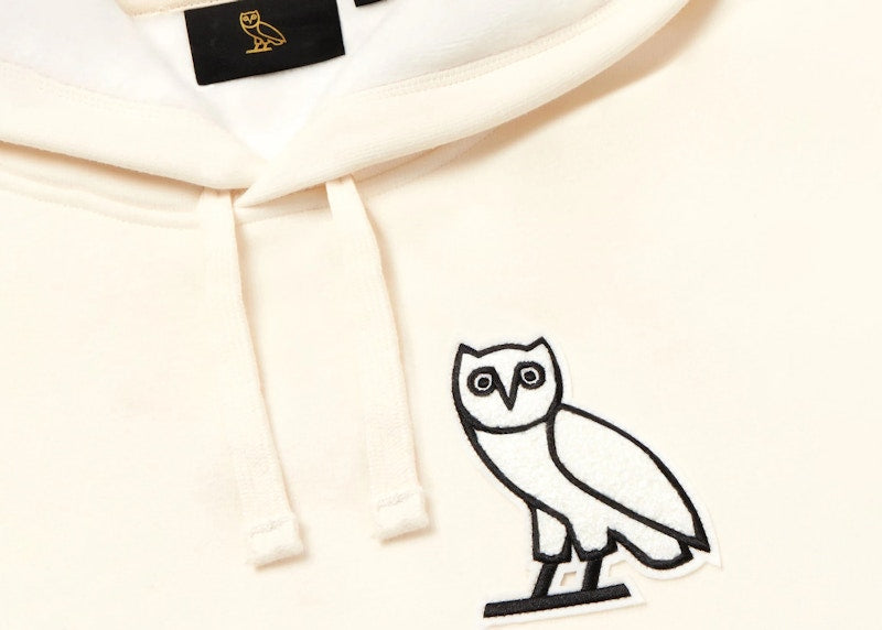 OVO Plush Owl Hoodie Cream