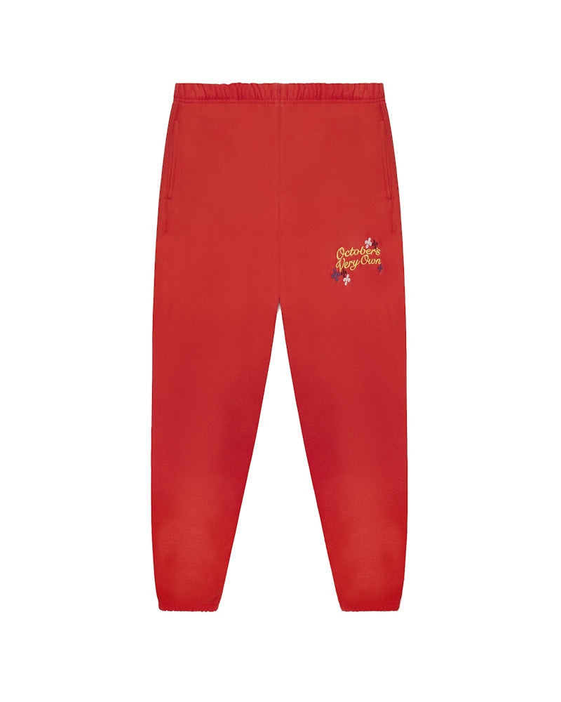 OVO Pompom Script Sweatpant Red