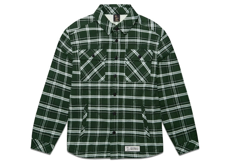 OVO Sherpa Lined Flannel Jacket (FW21) Evergreen