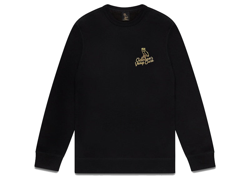 OVO Solid Gold Owl Crewneck Black