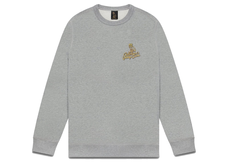 OVO Solid Gold Owl Crewneck Heather Grey