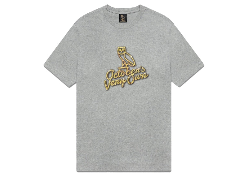 OVO Solid Gold Owl T-shirt Heather Grey