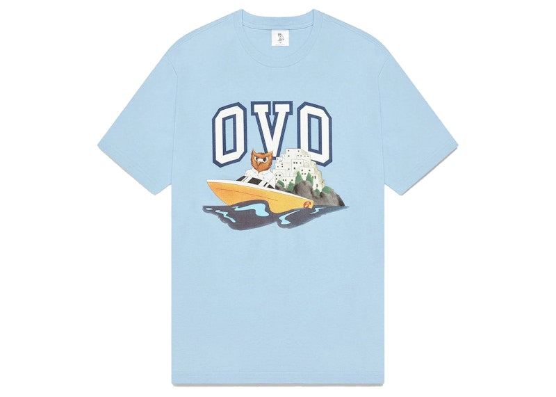 OVO Speedboat Owl T-shirt Light Blue