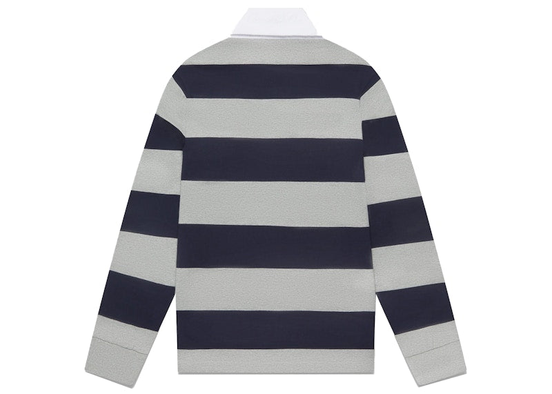 OVO Striped Rugby Polo Heather Grey/Navy