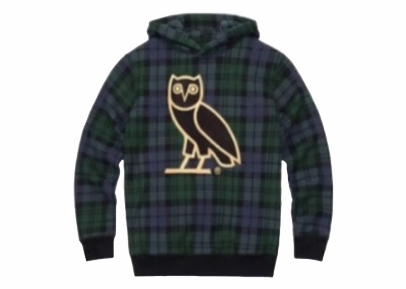 OVO Tartan OG Owl Hoodie Green