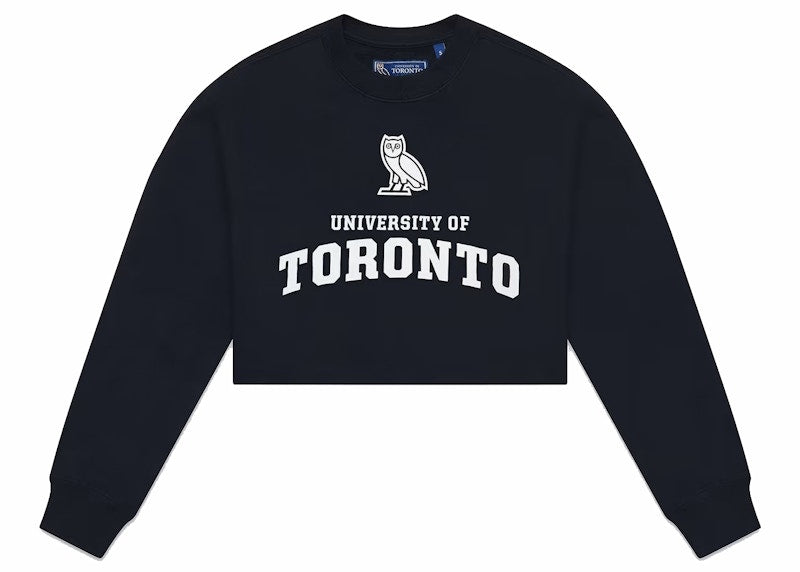 OVO U Of T Womens Cropped Crew Navy
