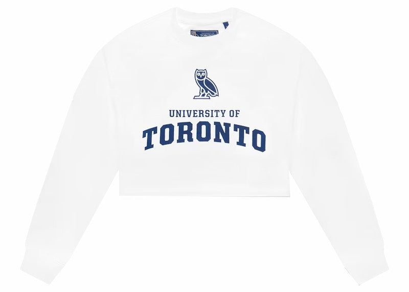 OVO U Of T Womens Cropped Crew White