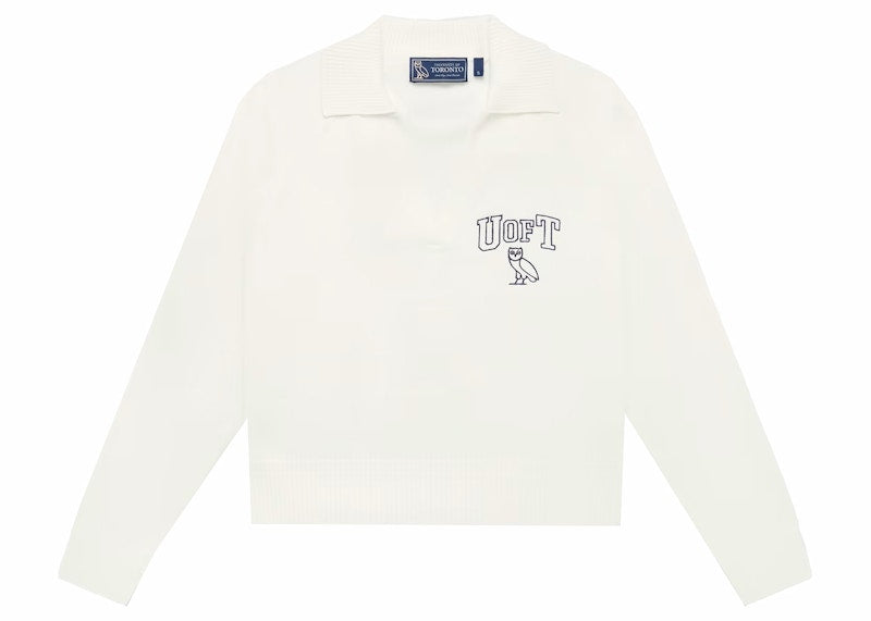 OVO U Of T Womens Rugby Polo Sweater Cream