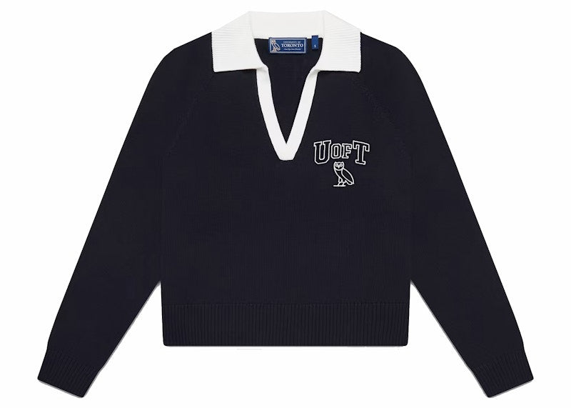OVO U Of T Womens Rugby Polo Sweater Navy