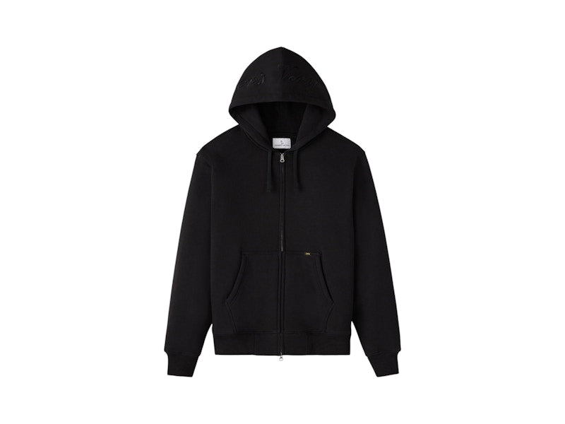 OVO Waffle-Lined Full-Zip Hoodie Black