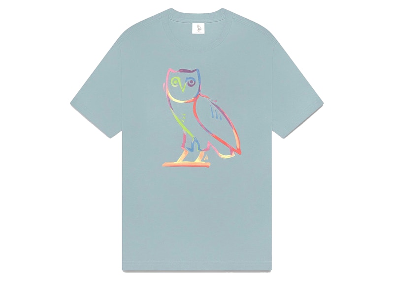 OVO Watercolour Owl T-shirt Blue