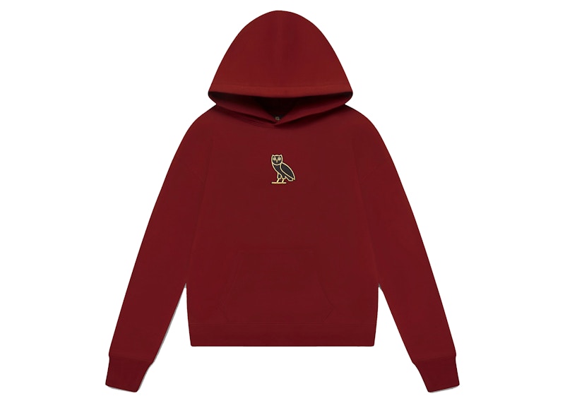 OVO Womens Classic Owl Hoodie Burgundy