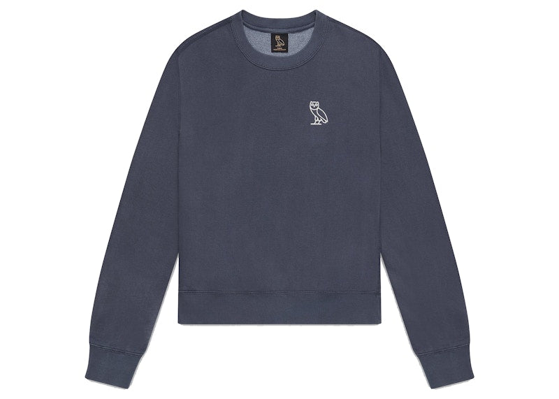 OVO Womens Garment Dye Crewneck Odyssey Blue