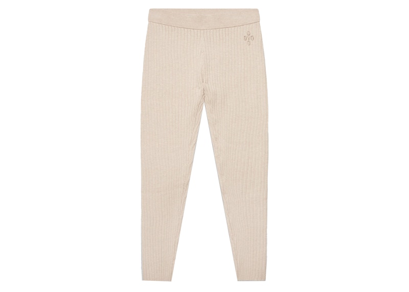 OVO Womens Ribbed Knit Legging Oatmeal