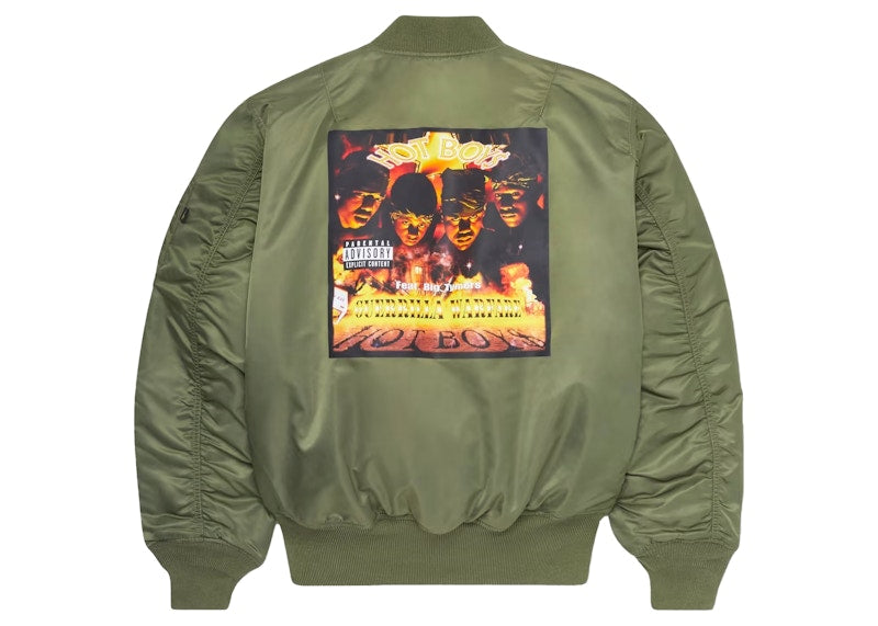 OVO x Alpha Industries x Hot Boys MA-1 Bomber Jacket Olive
