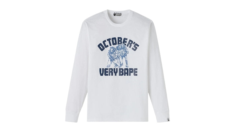 OVO x BAPE Generals Long-Sleeve Tee White