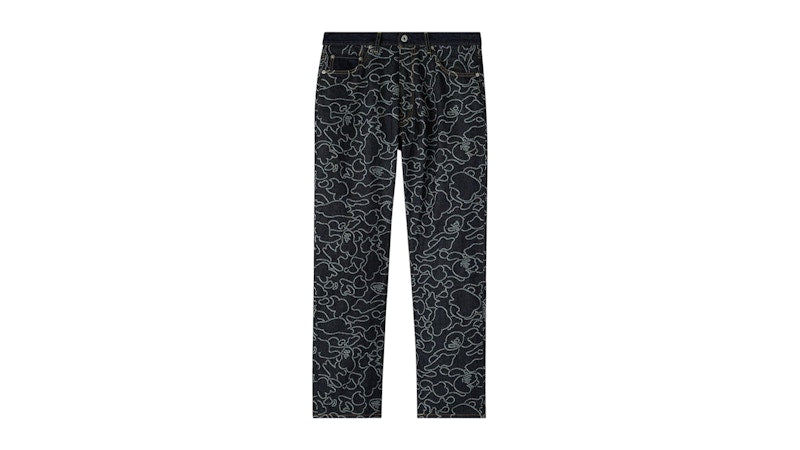 OVO x BAPE Neon 1st Camo Denim Pant Indigo