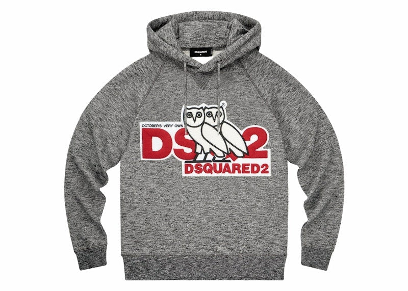 OVO x DSquared Chenille Hoodie Heather Grey