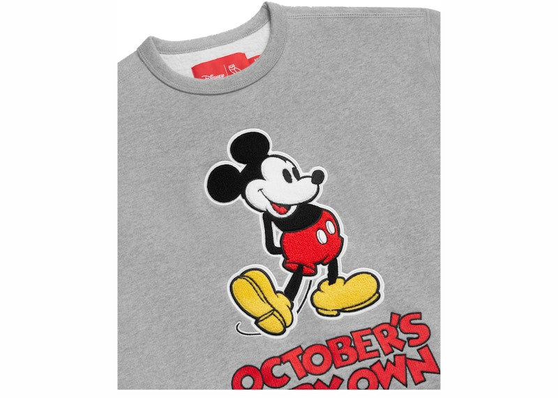 OVO x Disney Classic Mickey Crewneck Heather Grey